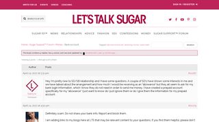 Bank account - Lets Talk Sugar