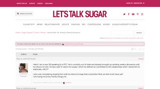 Havent Met Yet, Already offered Allowance - Lets Talk Sugar