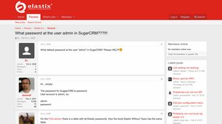 What password at the user admin in SugarCRM???!!! | Elastix