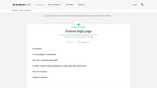 Custom login page | SugarCRM Community