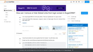 How can I remove or hide Global Links from login screen in ...