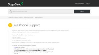 Live Phone Support – SugarSync Customer Support