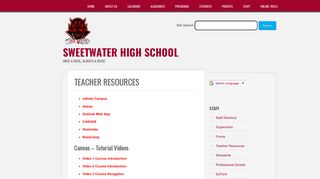 Sweetwater High School | Teacher Resources