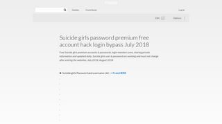 Suicide girls password premium free account hack login bypass July ...