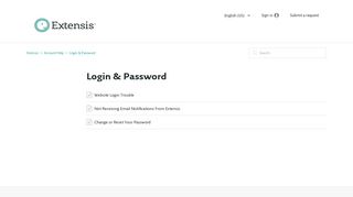 Login & Password – Extensis