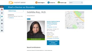 Sulekha Ray, M.D. | Sentara Healthcare