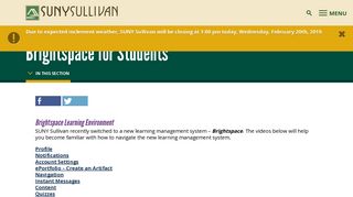 Brightspace for Students | SUNY Sullivan