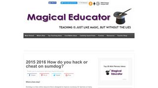 2015 2016 How do you hack or cheat on sumdog? | Magical Educator