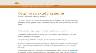 I forgot my password or username – Sumdog Help