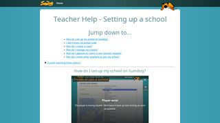 Sumdog Teacher Portal - Teacher Help - Setting up a school