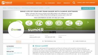 18 Customer Reviews & Customer References of sumHR ...