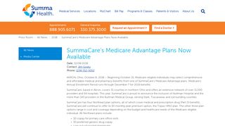 SummaCare's Medicare Advantage Plans Now Available