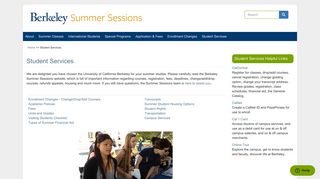 Student Services | Berkeley Summer Sessions
