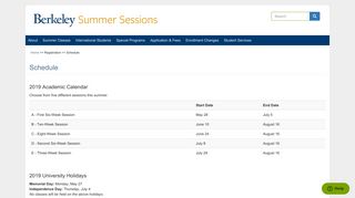 Schedule | Berkeley Summer Sessions