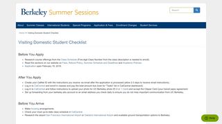 Visiting Domestic Student Checklist | Berkeley Summer Sessions