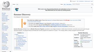 Summer Discovery - Wikipedia