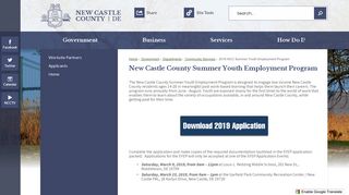 2019 NCC Summer Youth Employment Program - New Castle County