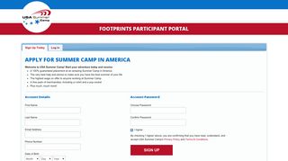 USA Summer Camp - Footprints Participant Portal