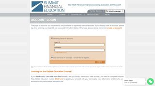 Summit Financial Education: Account Login