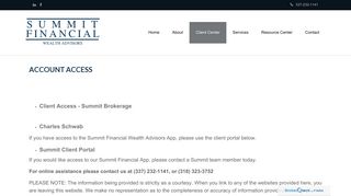 Account Access - Summit Financial Wealth Advisors