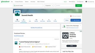 Summit Health - Lowest Paying Contract Agency | Glassdoor