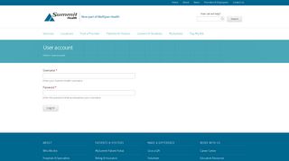 User account | Summit Health