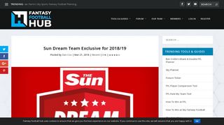 Sun Dream Team Exclusive for 2018/19 - Fantasy Football Hub