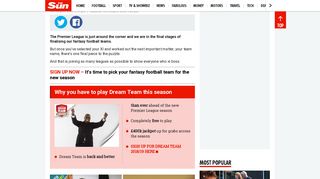 Fantasy football league: How to join Dream Team leagues ... - The Sun