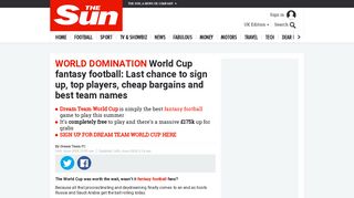 Dream Team World Cup - The Sun