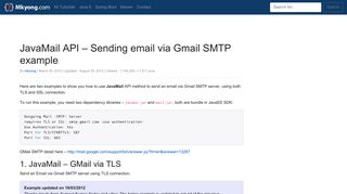JavaMail API – Sending email via Gmail SMTP example – Mkyong.com