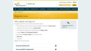 Sun Life Advisor Site - Register now