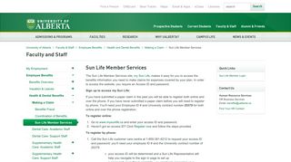 Sun Life Member Services | University of Alberta
