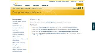Plan sponsors and advisors | Sun Life Financial