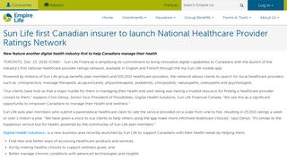 Sun Life first Canadian insurer to launch National Healthcare Provider ...