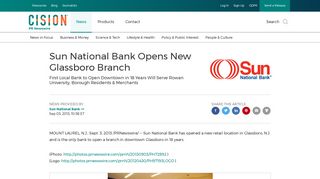 Sun National Bank Opens New Glassboro Branch - PR Newswire