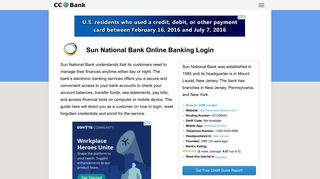Sun National Bank Online Banking Login - CC Bank