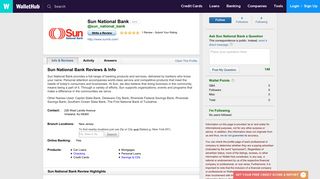 Sun National Bank Reviews - WalletHub