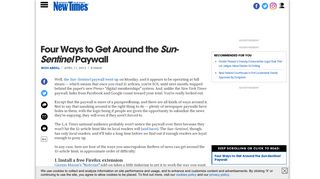 Four Ways to Get Around the Sun-Sentinel Paywall | New Times ...