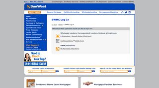 Sun West Mortgage Company, Inc. - SWMC Login
