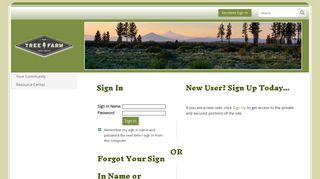 Secure Member Sign In - The Tree Farm