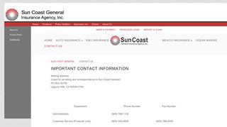 Sun Coast General Insurance Agency, Inc.