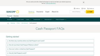 Cash passport - Suncorp