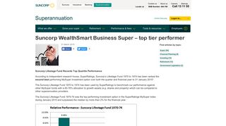 Suncorp WealthSmart Business Super – top tier performer - Suncorp ...