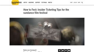How to Fest: Insider Ticketing Tips for the Sundance Film Festival ...