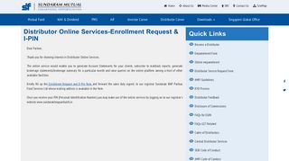 Distributor Online Services - Sundaram Mutual Fund