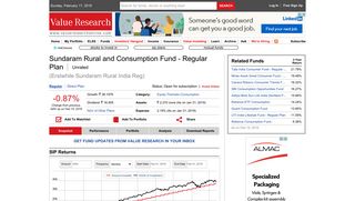 Sundaram Rural and Consumption Fund - Regular Plan : Fund ...