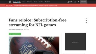 Fans rejoice: Subscription-free streaming for NFL games | Television ...