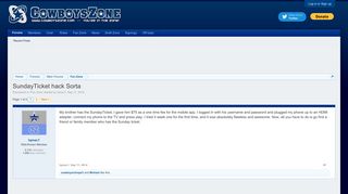 SundayTicket hack Sorta | Dallas Cowboys Forum - CowboysZone.com