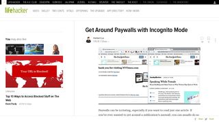 Get Around Paywalls with Incognito Mode - Lifehacker