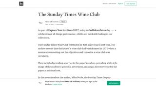 The Sunday Times Wine Club – News UK Archives – Medium